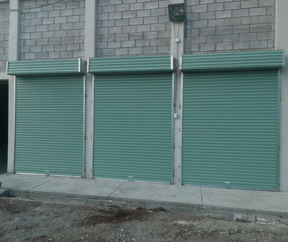 cortina metálica color verde